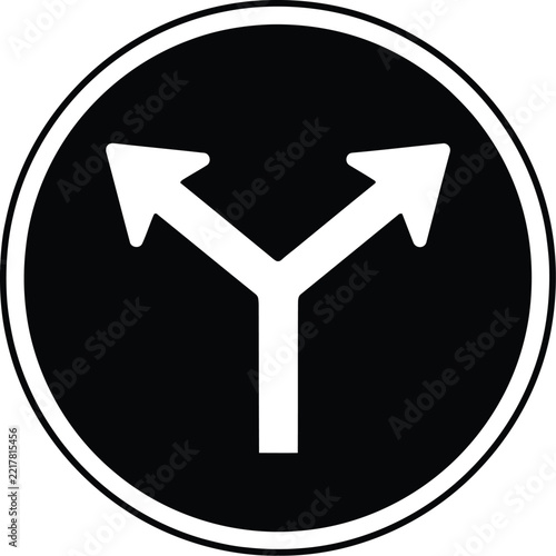 Arrow vector icon symbol fork direction road sign concept