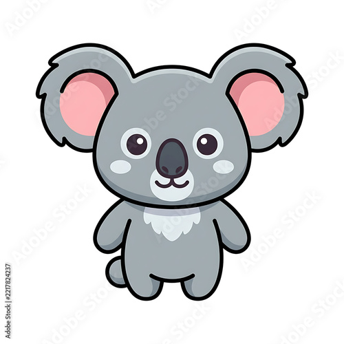 Cute Baby Koala Joey Flat Cartoon Illustration