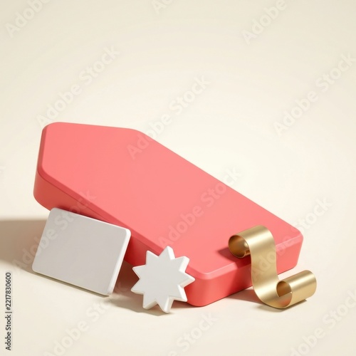 Colorful 3D discount tags and symbols for promotional marketing