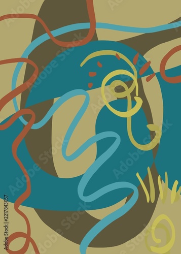 Abstract image for printing. Picture for modern interiors. The picture is painted by hand on a tablet.
