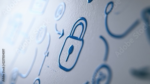 Detailed security lock icon on a compliance chart