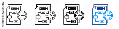 Project Planning Icon Different Style Outline Collection Set.
