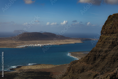 La Graciosa Volcanic Cliff Above a Turquoise Bay