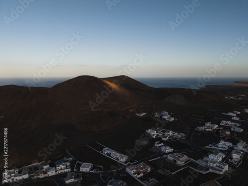 Montana las Pinedas Volcanic Cone at Sunset Lanzarote