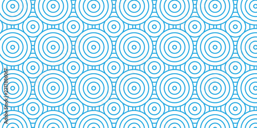 Overlapping Pattern Minimal diamond geometric waves spiral blue abstract circle wave line. seamless tile stripe geometric create retro line pattern background.