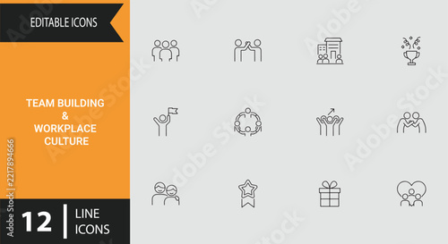Employee Engagement Office Environment Morale Development Group Activity Set