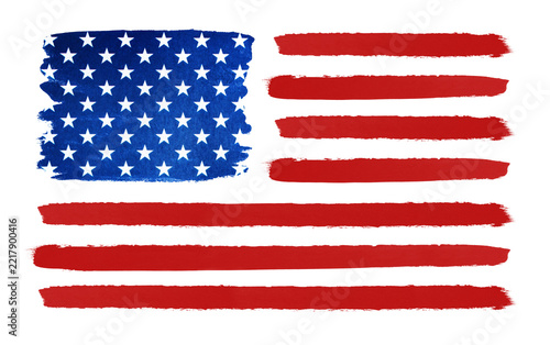 Grunge USA flag. American flag with grunge texture.