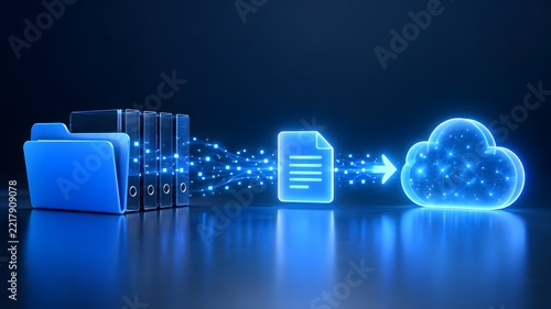 Digital Data Transfer and Cloud Storage Concept
