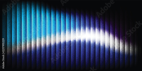 Futuristic grainy gradient background with vertical glass grooves, cool blue and cyan hues, textured noise effect. modern vector background