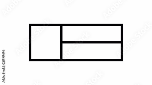 3 layout frames grid template animated for text editor 
