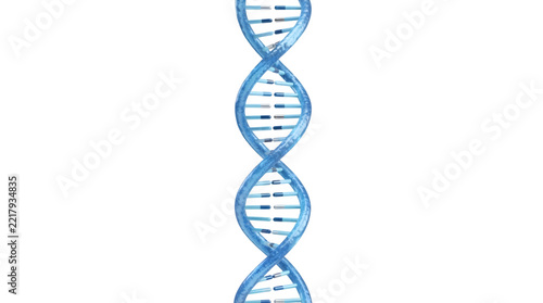 A detailed blue DNA strand with smooth textures, ideal for scientific research presentations, medical graphics, and biotechnology project designs