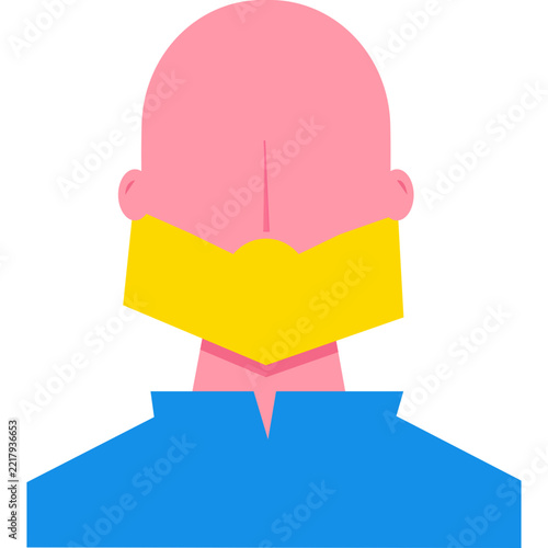 Minimalist Avatar Illustration of Man Wearing Yellow Face Mask