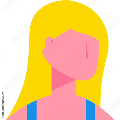 Flat Vector Avatar of a Blonde Woman Illustration