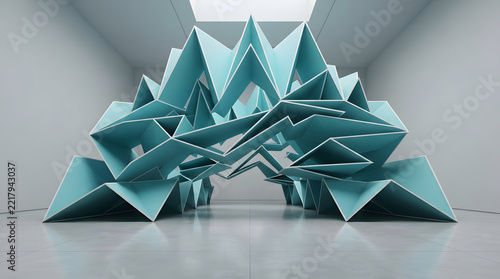 Parametric Voronoi Lattice Organic Mesh 3D Architecture Render