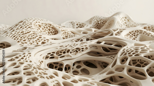 Dynamic Fluid Ribbon Wave Abstract 3D Architectural Render