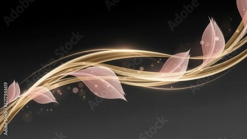 Elegant Abstract Beauty Shapes Flowing Through a Sophisticated Dark Luxury Background