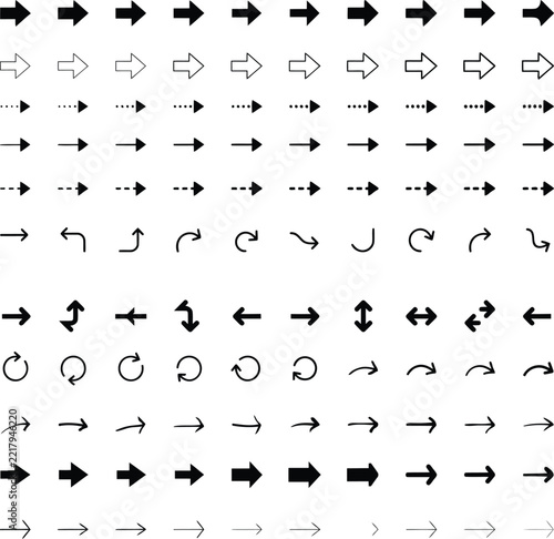 Arrow icon pack featuring multiple styles for navigation and UI design