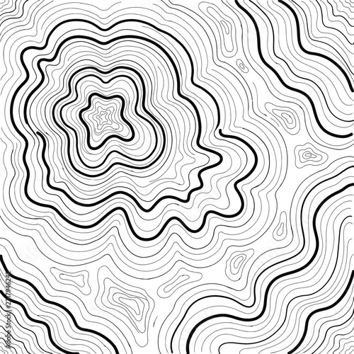 Topography icon vector map showing detailed mountain contour lines