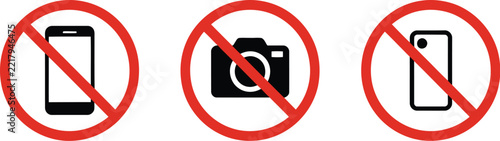 Smartphone sign prohibition symbol displaying a mobile phone