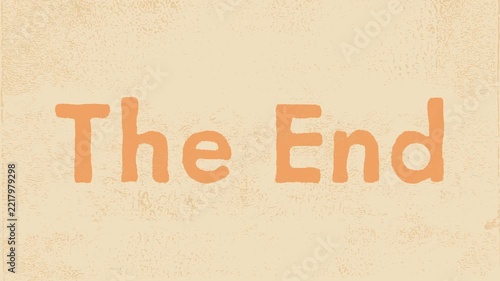 Animated The End Title Screen on Textured Vintage Paper Background