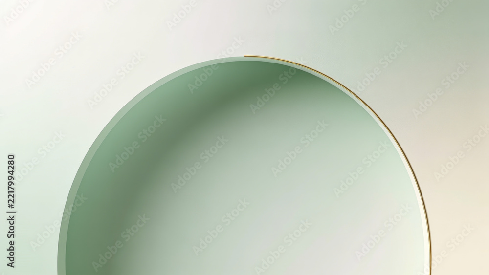 Fototapeta premium Abstract minimal composition of a single soft gradient arc crossing