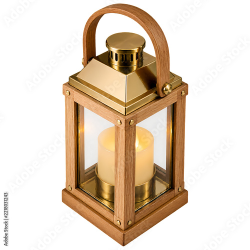 Table Lantern with Natural Wood Accents for Winter