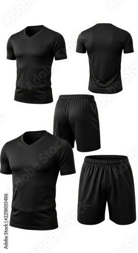 Simple black line art icons set of clothing and accessories
