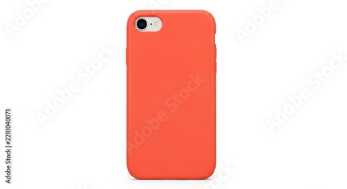 Red smartphone mockup front view isolated