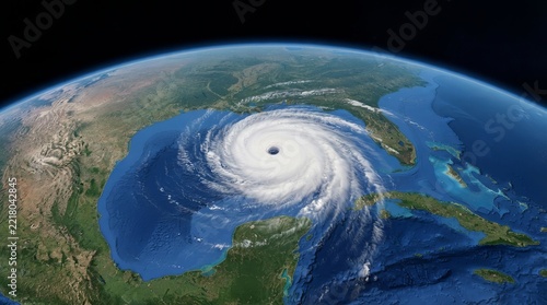Massive Hurricane Over Gulf of Mexico