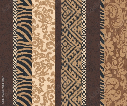 very beautiful set of seamless pattern