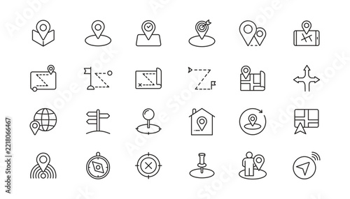 Set navigation and location icons.