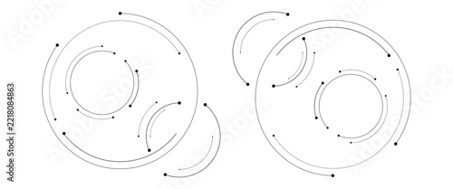 Vector with interconnected circles and dots illustration abstract background