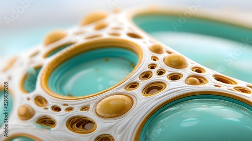 of translucent bubbles merging and separating, glossy membranes, soft reflections, intricate highlights, fluid sculptural appearance