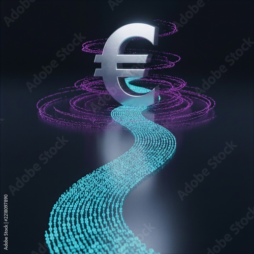 Euro Data Ascent Digital Wealth and Currency Investment Concept