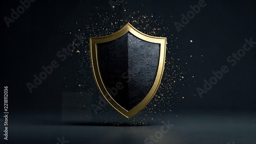 Secure Vault Lock Protection Concept with Copy Space - Shield Icon Copy Space