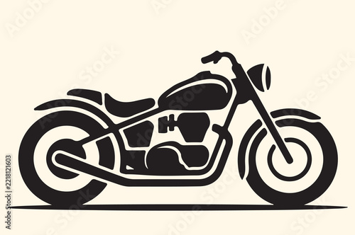 Black silhouette of a classic cruiser motorcycle
