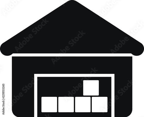Warehouse with Boxes Icon vector illustration