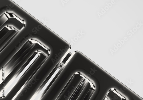 abstract 3d metallic shapes. structure. form. minimalism.
