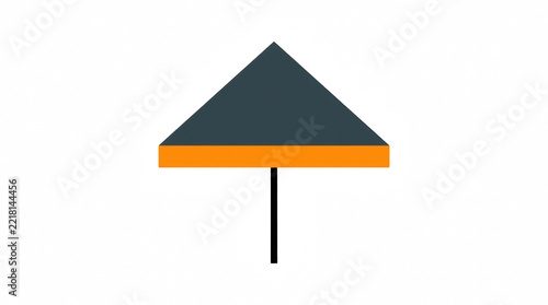 Geometric Tree Symbol with Orange and Gray Tones on Transparent Background