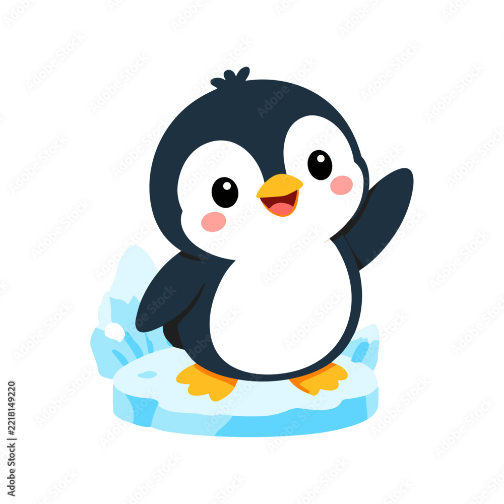 Fototapeta premium Cute Penguin Character Vector Illustration for Kids