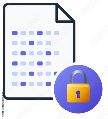 Encrypted document with padlock badge icon