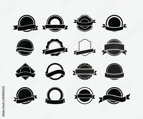 black label ribbon circle