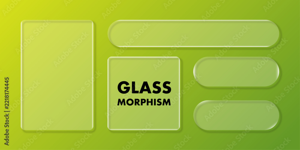 Fototapeta premium Set of blue user interface elements featuring modern glass morphism design for web and mobile apps