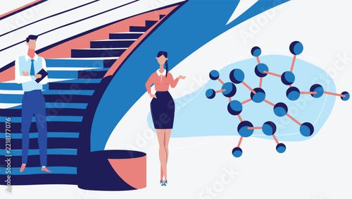 Business Networking and Scientific Innovation Concept