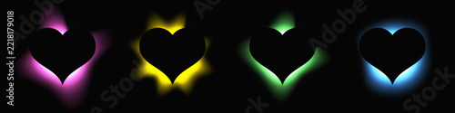 Heart shaped multicolor lighting frame set