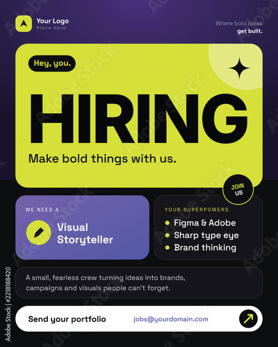 Job Opening for a Visual Storyteller: Join a Creative Team and Build Bold Ideas