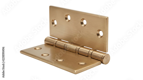 Brass door hinge isolated on transparent background