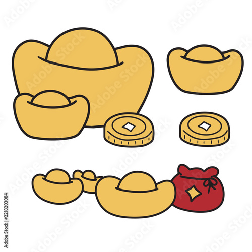 Chinese new year 2027 year of the Goat red and gold line art character, simple hand drawn asian elements with craft style on background. (Chinese translation: Happy chinese new year 2027, year of the 