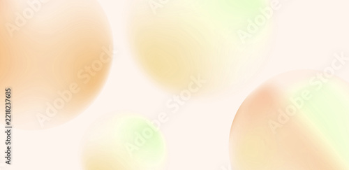 Fotografie Soft pastel peach, orange and lime green gradient orbs on cream background, abst