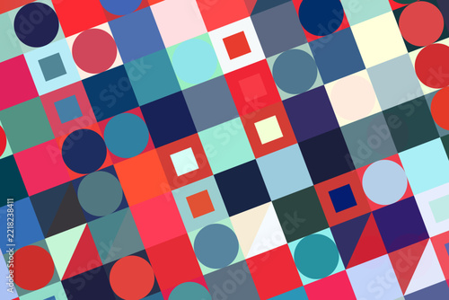 Abstract Colorful Geometric Grid Template CPC0034